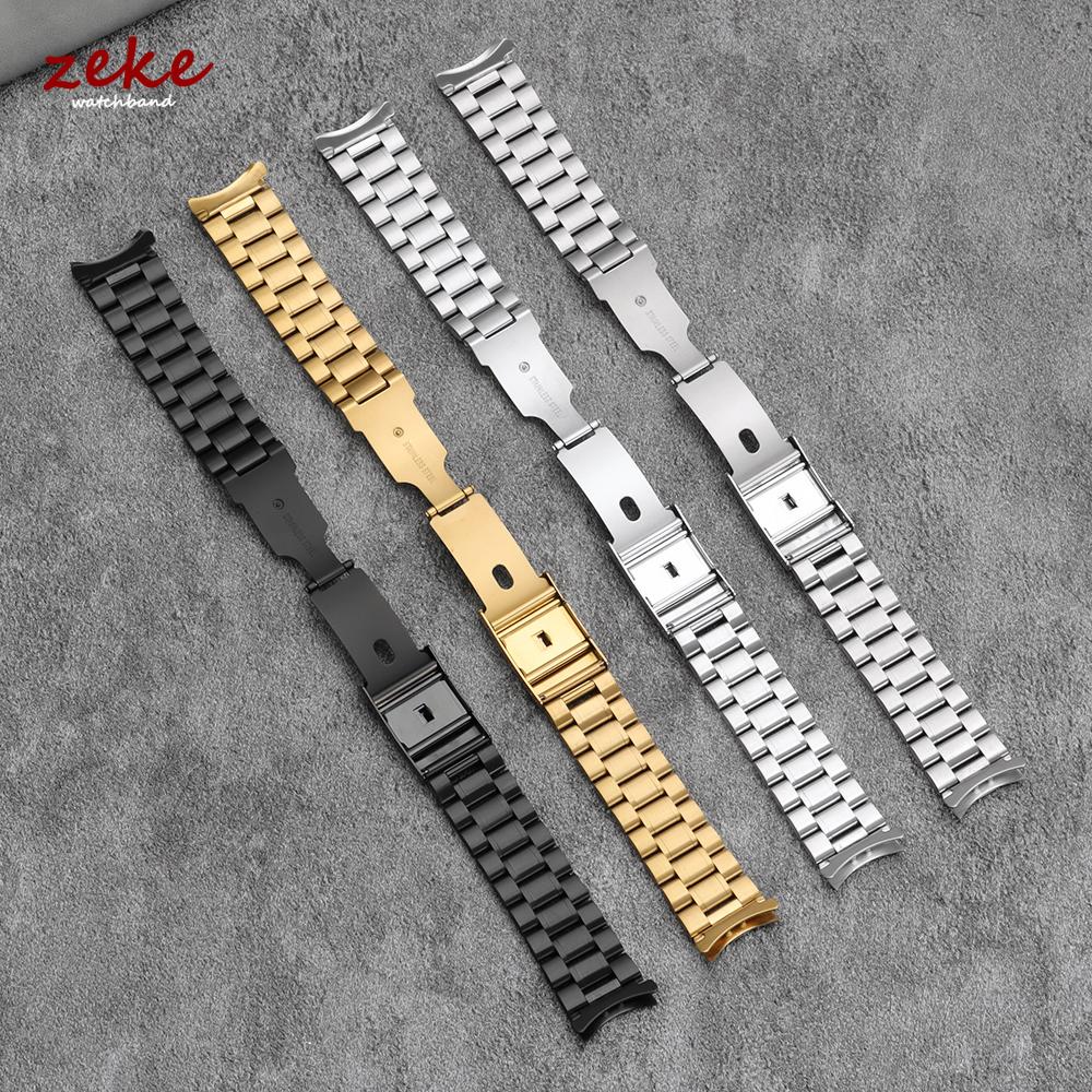 Zilver Goud Zwart Roestvrij Staal Horlogeband 16mm 18mm 20mm 22mm 24mm Gebogen Eind Band Vervanging Polsband Armband met Gereedschap