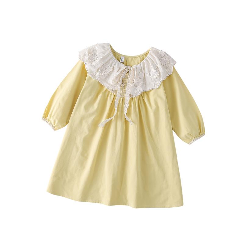 Frühling 2025 Spitzenkragen Locker Geschnittenes Prinzessinnenkleid für Mädchen