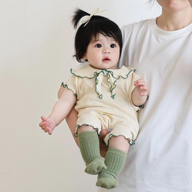 Baby Girl Summer Thin Stylish Short Sleeve Top And Shorts Two Piece Set Infant Clothes