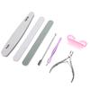 7 sztuk pilnik do paznokci szczypce do skórek stalowy popychacz do usuwania martwego naskórka zestaw narzędzi do manicure
