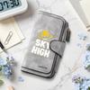 Sky High UFO Print Long Purse Multi Slot Card Holder Fashion Zipper Wallet for Daily Use