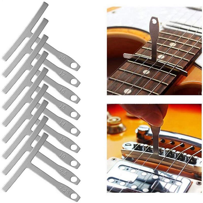 Gitár húrmagasságmérő hézagoló mérőpálca tiszta skálával Mérőszerszámok Fém Luthier Beállító Készlet Hídhoz