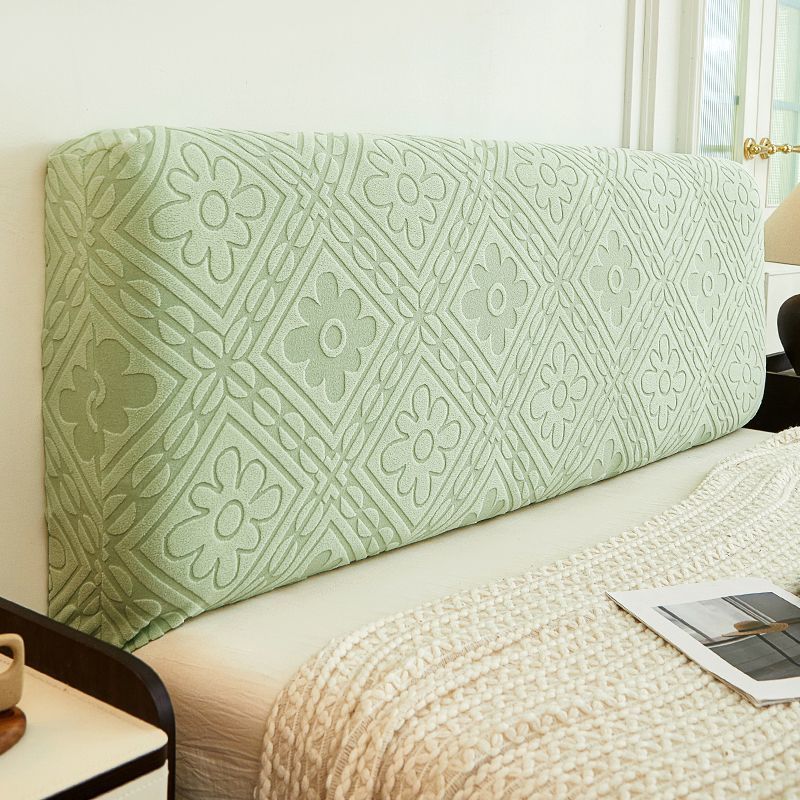 Jacquard Velvet Elastic Bedhead Cover All-inclusive Bedroom Home Bedside Backrest Protection Headboard Dust Cover