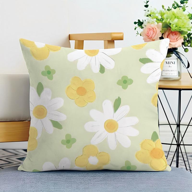 Small Fresh Flower Print Decorative Pillowcase Bedroom Living Room Square Cushion Pillowcase
