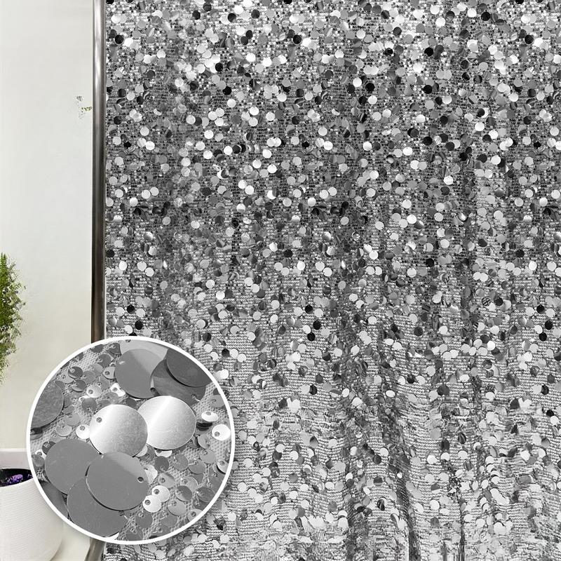 5+18mm Sequin Mesh Lace Fabric for Sewing High Quality Wedding Party Dress Clothing Patchwork DIY Apparel Sewing Supplies