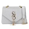 Leichter Luxus-Kettenbeutel Damen vielseitig Buchstabe Fransen Schultertasche Textur ausländischer Stil Koreanische Nische Trend Umhängetasche