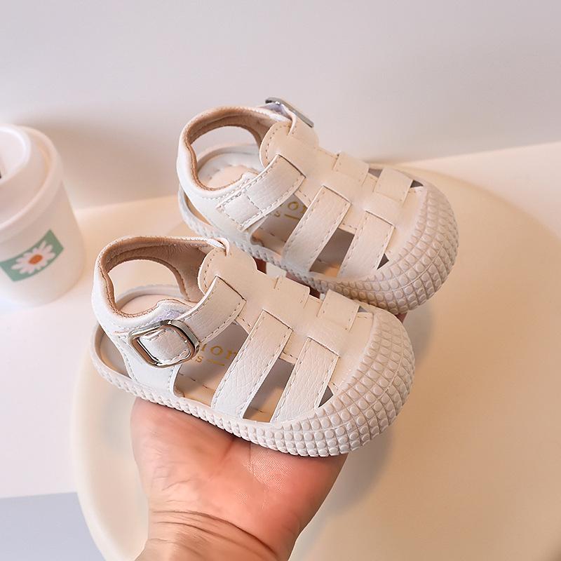 

Korean-style trendy summer new baby walking shoes, soft-soled sandals, simple and breathable, unisex toddler closed-toe sandals1-3Years Old 16-20Take a photo with on белый
