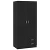 VidaXL Wardrobe Black 80x52x180 Cm Chipboard
