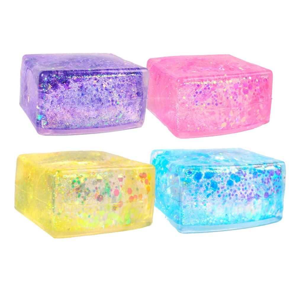 Squish Stress Toys, Glitter Slow Rising Fidget Sensory Toys, Large TPR Squeeze Toys for Adults ADHD Focus Anxiety Relief