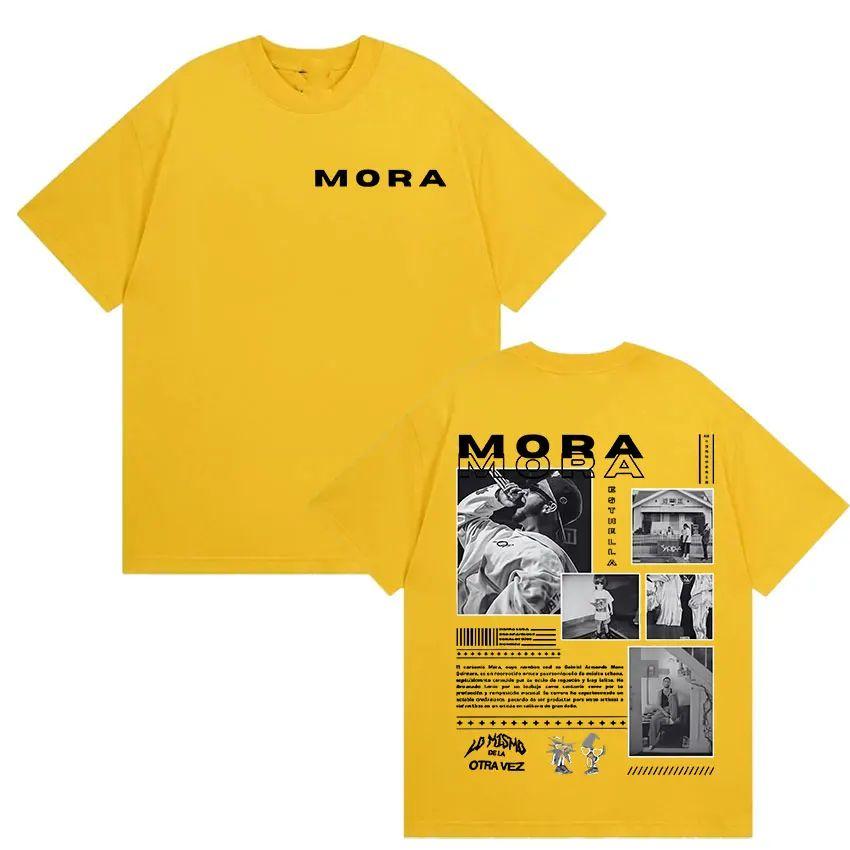 Men's Hip Hop Vintage Fashion O-Neck T-shirts Rapper MORA Album 2025 Graphic T Shirt Casual Oversized Cotton T-shirt Streetwear