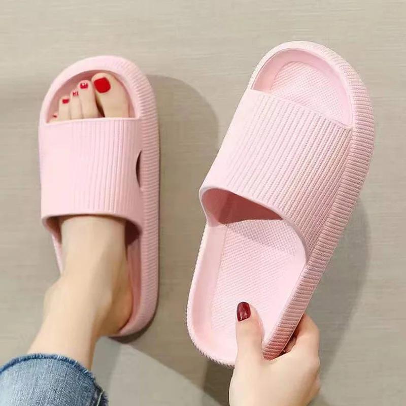 Slippers EVA Thick-Soled Non-Slip Summer Quarters Bathroom Shower Sandals Slippers Simple Men Women Wear Indoor Home Casual
