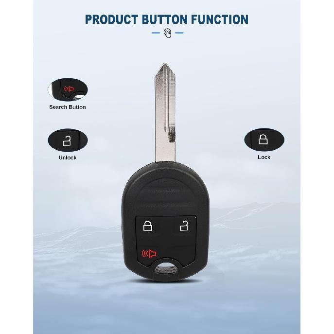 ECCPP Key Fob Keyless Entry Fits for Ford Taurus X 3.5L 2008-2009 3 buttons Remote Control Replacement CWTWB1U793