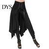 Breathable Ladies Skirt Hollaween Costume Steampunk Style Gothic Cosplay Irregular High Adjustable Waist Long Lace Up Patchwork Solid Color
