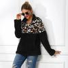 2025 New Zipper Lapel Double-sided Velvet Leopard Print Spliced Sweatshirt for Women