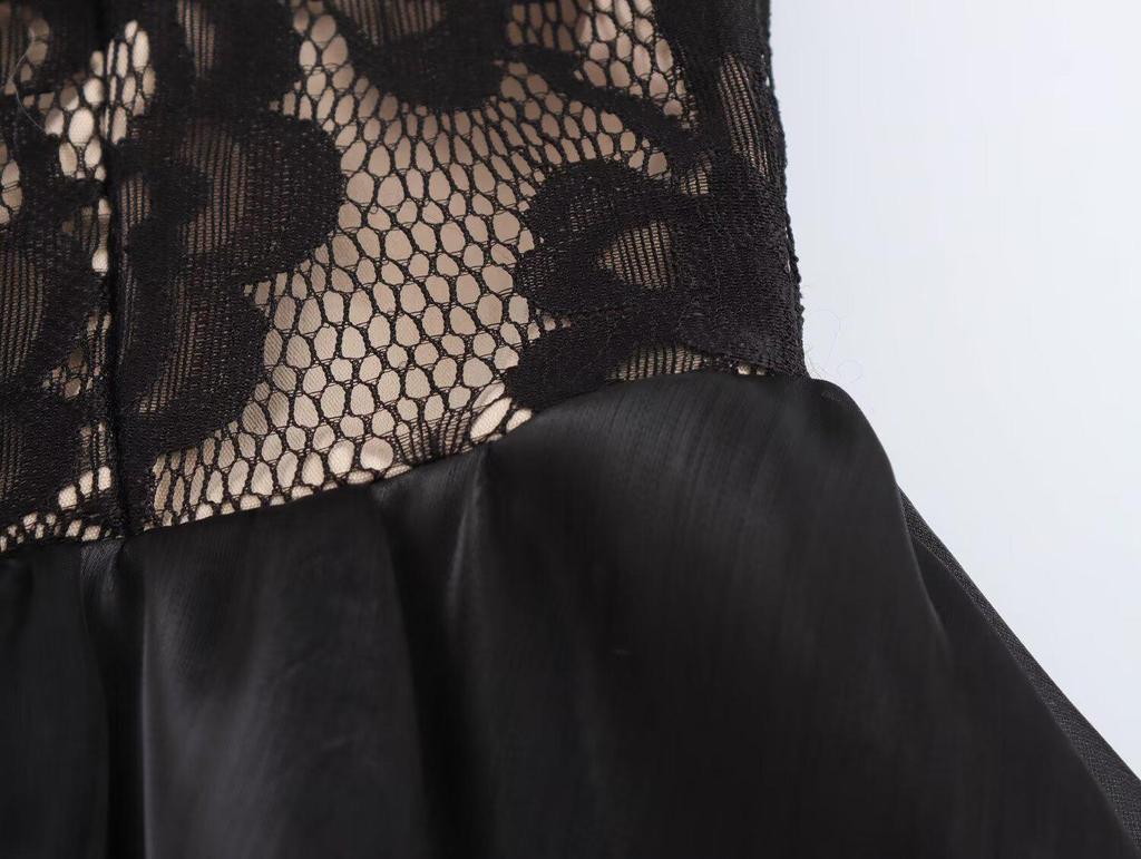 Rochie de primăvară 2025 pentru femei, stil european și american, cu dantelă aplicată