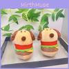Adorable Creative Plush Hamburger Dog Keychain Cute Stuffed Toy Keyring For Students