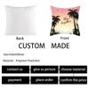 Summer Beach Pillowcase Palm Tree Leaves Plant Pillow Case Sofa Home Decoration Car Waist Throw Cushion Cover Custom Polyester