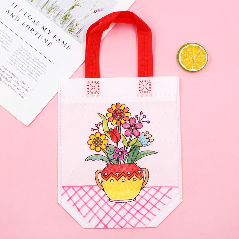 Non-Woven Graffiti Bag Diy Garbage Sorting Bag Children'S Hand-Painted Production Coloring Painting Handbag Material