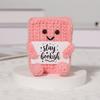 Funny Crochet Emotional Support Cloud Doll With Card Desktop Ornament Handmade Knitted Cake Dolls Christmas Gifts Home Decor