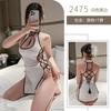 Sex underwear retro disc buckle cheongsam high split strap sexy sex uniform open file hot chest outfit