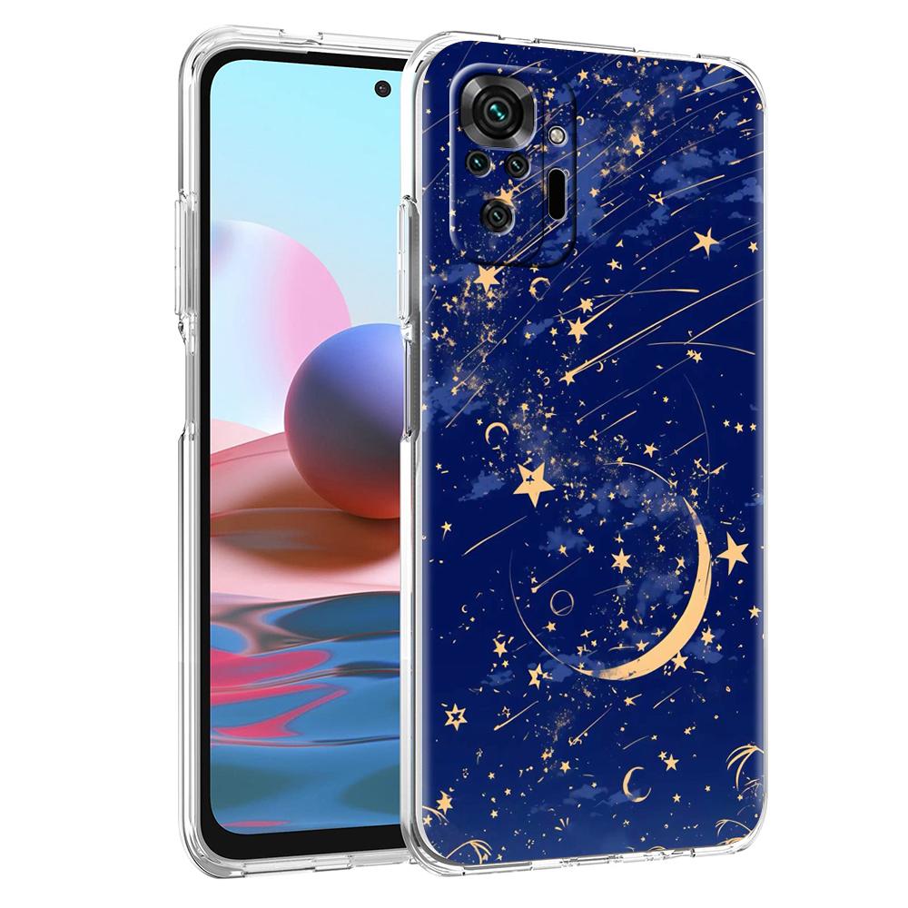 Transparent Phone Case for Redmi 14C 13C 10C 10 9 Note 13 12 11 K50 K40 Plus Pro 4G 5G Soft TPU Fashion Starry Sky Stars Pattern