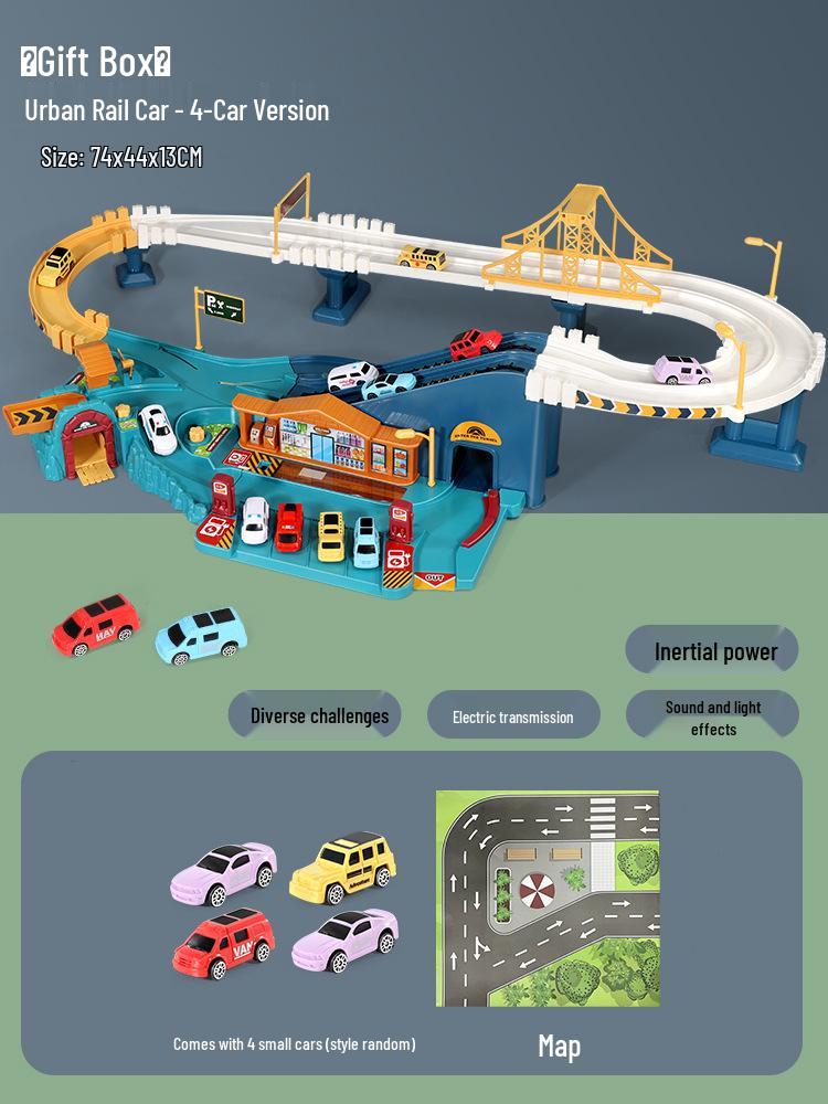 Dinosaur Mountain Adventure Track & Parking Lot Toy Set