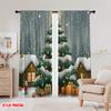 2pcs,2D Plane Printing Curtains Digital Printed Christmas Tree Snow Gifts_b Versatile Polyester Fabric (without Rod) All Seasons