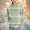 Men's Casual Fashion Comfortable Plaid Round Neck Pullover Sweatshirt Sweatshirt