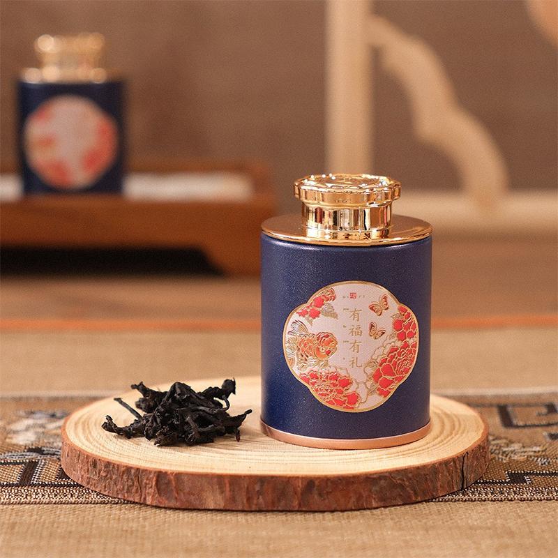 Retro Chinese Style Empty Tea Tin Can Household Tea Sealed Jar Portable Travel Small Tea Box Paper Storage Can