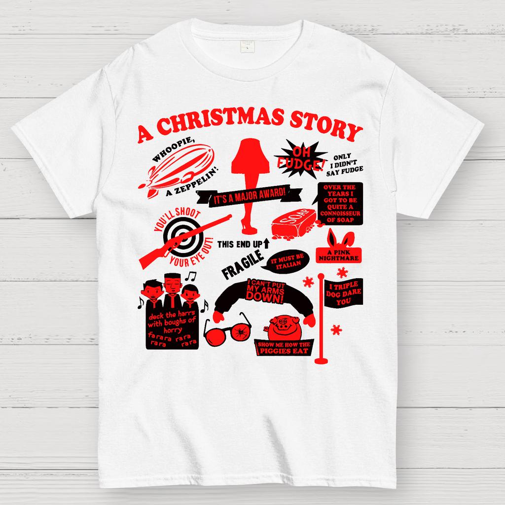 Christmas Story Quotes Cotton Summer Casual Cool Loose T-Shirt