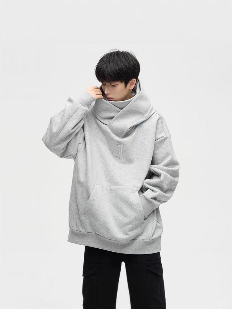 Ninja Herren-Hoodie mit Stehkragen gegen soziale Ängste – Herbst/Winter Samtjacke, schweres Material, trendige Partnerjacke