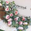 Green Eucalyptus Leaves Artificial Poeny Vine Plant Wall Decorative Flower  Bar Decoration