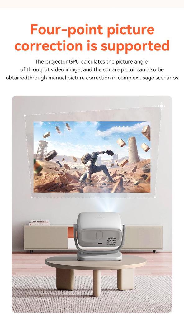 Ultra HD Portable Home Theater Projector with PTZ Functionality