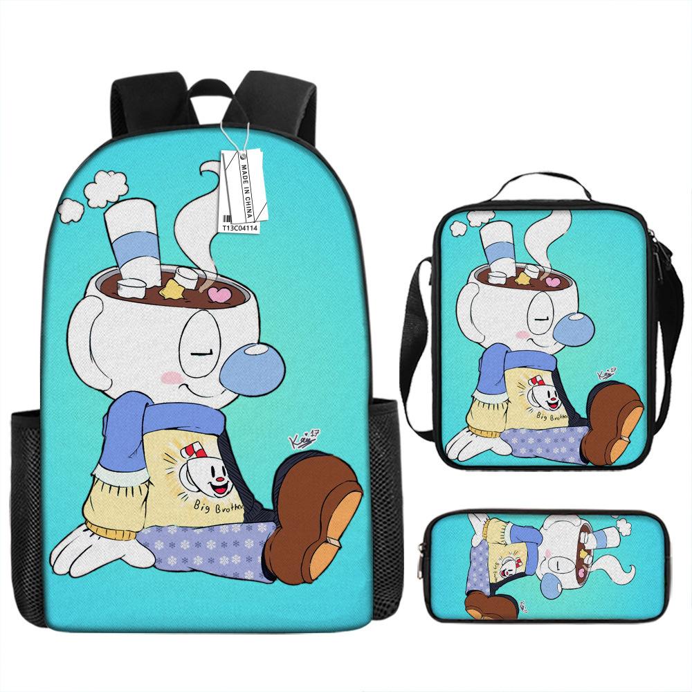 Teetasse Kopf Schüler Schultasche Kinder Rucksack Ranzen Anime