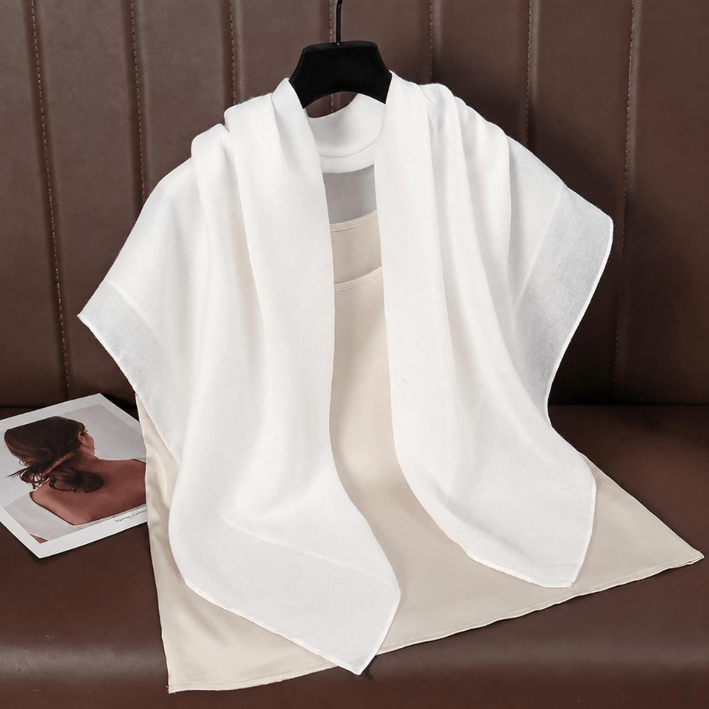 Soft Cotton Linen Headscarf 90x90cm Female's Hijabs Fashion Square Scarves Bag Accessories
