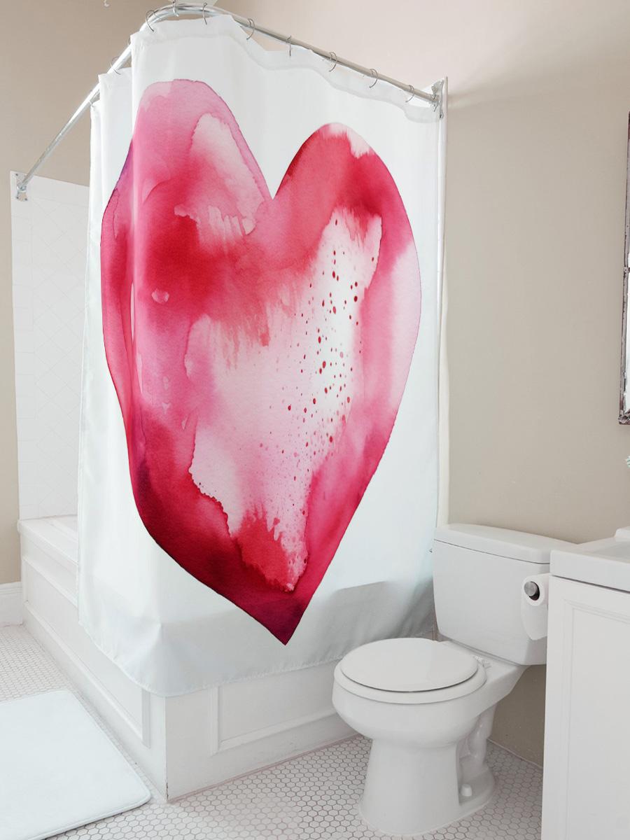 

Watercolor Heart Waterproof Shower Curtain W60H190(CM)-1 Pcs