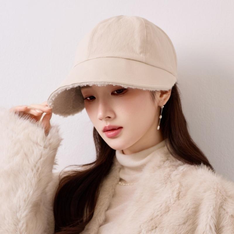 Directly from the manufacturer Winter velvet warm retro leather cap Women's versatile face small ladies hat