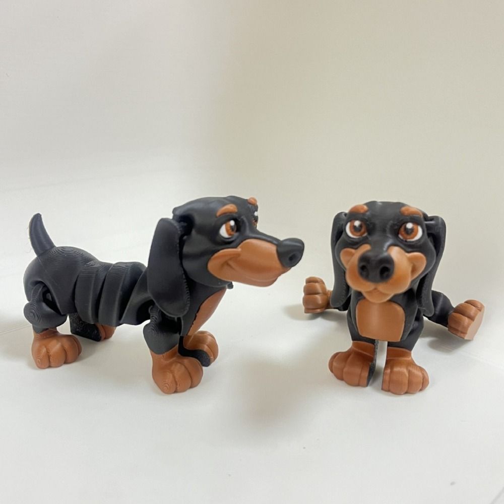 3D Printing Multi Joint Dachshund Toys Multi-Jointed Simulated Border Collie Figurine  Kids Adults