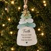 Lightweight Christmas Decorations Sea Glass Tree Ornament, Seaglass Art Hanging Decor with Starfish Charm, Holiday Keepsake Decoration Peace Love Joy