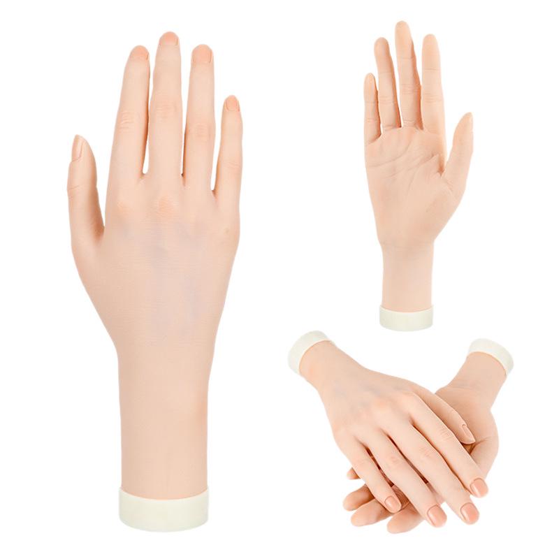Beginner's Bendable Soft Fake Hand for Nail Art Display and Practice
