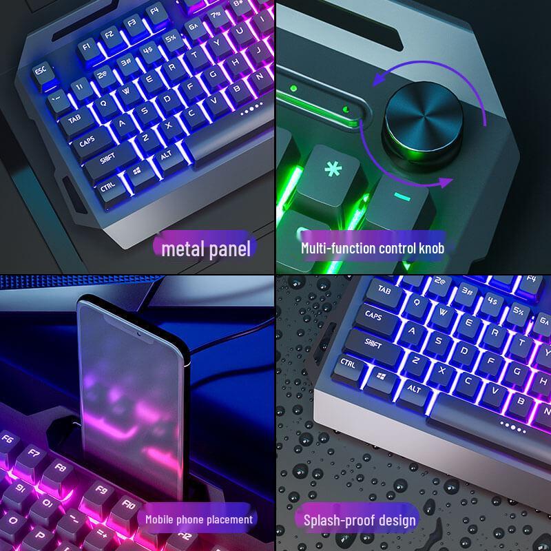 Luminous Wired Keyboard, Mouse & Headset Set - Mechanical Feel, E-sports Desktop/Laptop Punk Keys
