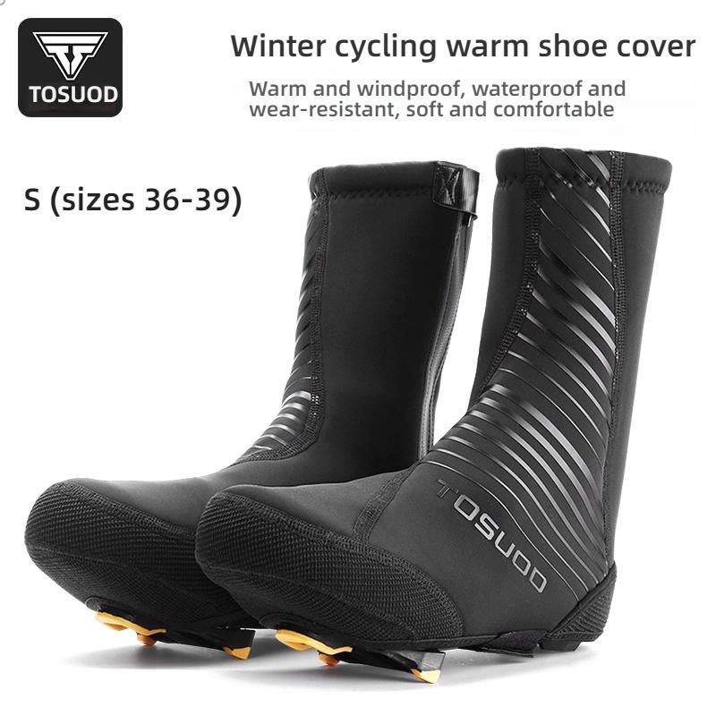TOSUOD Winter Waterproof Cycling Shoe Cover Reflective Thermal Elastic Rainproof Bike Shoe Cover Cycling Overshoes Boot Covers s