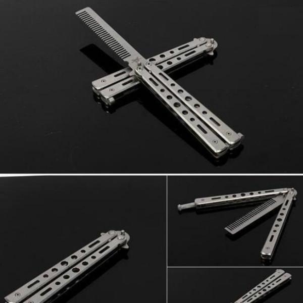 Butterfly Combs Stainless Steel Foldable Training Practice Combs Hair Styling Tools