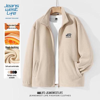 JEANSWEST LIFE Men's 300G Plush Fleece Stand-Collar Jacket