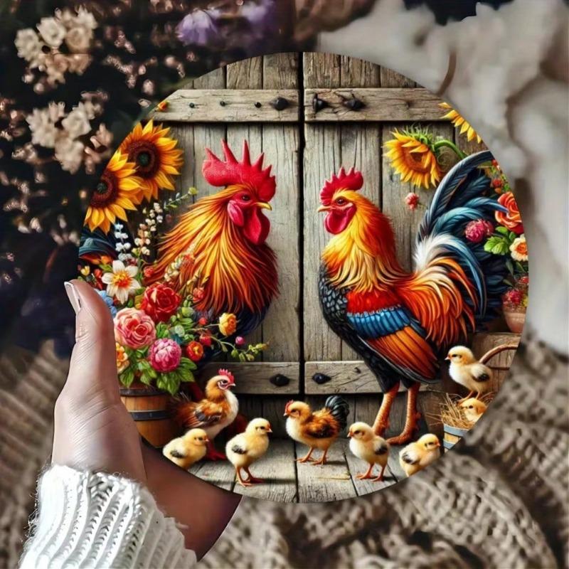 Vintage Rooster Metal Wall Art Home Decor Rustic Farmhouse Garden Garage
