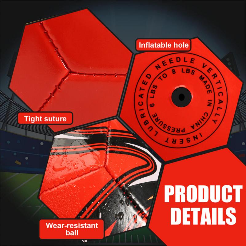 Professioneller Fußball Größe 5 Offizieller Fußball Trainingsfußball Wettkampf Outdoor Fußball Rot