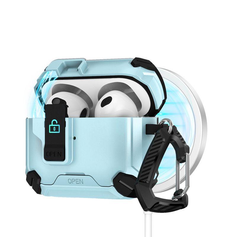 

AirPods Protective Case Drop-Resistant Mobile Phone Holder AirPods Pro2 Generation Protective Case iPhone Bracket Bounce Cover Earphone Case AL-1 airpods 4 Light Blue