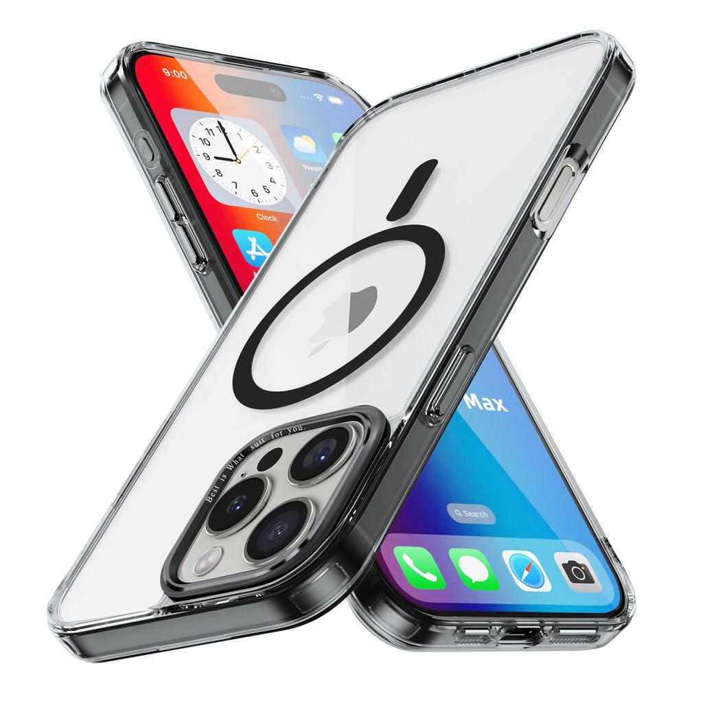For iPhone 16 Pro Max Case Compatible with MagSafe TPU+PC Transparent Phone Cover