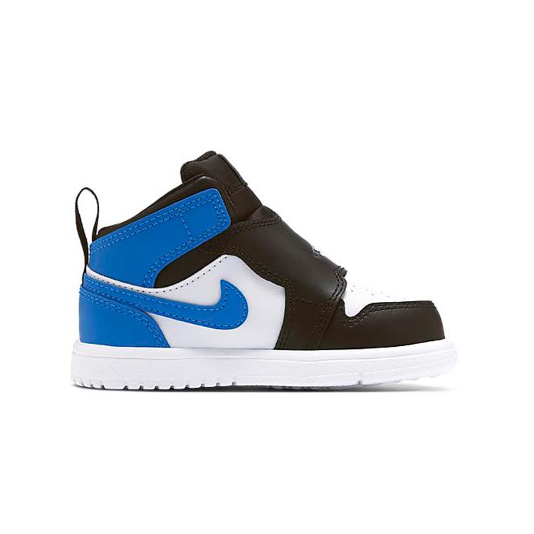 New Jordan Air Jordan 1 Cushioned Slip-Resistant Mid-Top Toddler Shoes Black Blue Infant And Toddler BQ7196-115