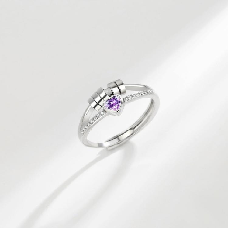 Fashionable 2 in 1 Adjustable Sturdy Brass Rings pORTABLE for Stress Relief with Heart and Rotating Bead Designs